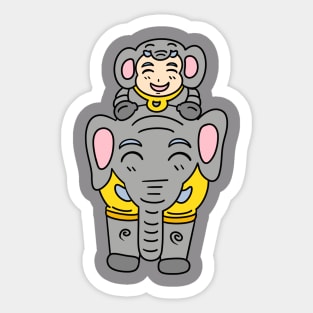 Fun elephant kid costume Sticker